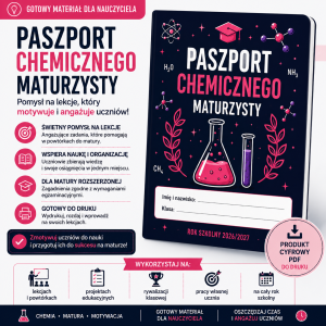 Paszport Chemicznego Maturzysty – system motywacyjny na lekcje chemii | PDF do druku